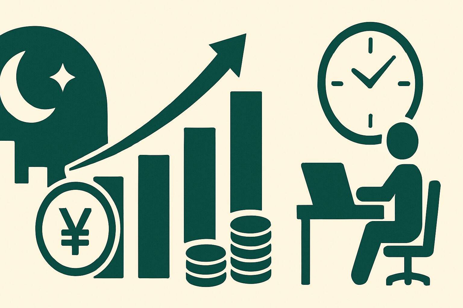夜勤バイトの収入イメージと深夜割増賃金の考え方
